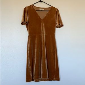 Madewell Flutter Sleeve Velvet Dress